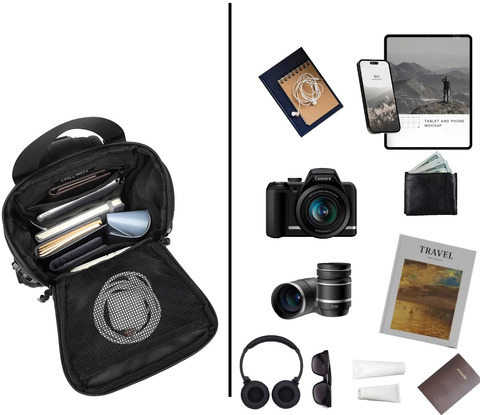 Картинка рюкзак однолямочный Ozuko 9680 black - 8