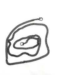 Цепочка для сумки с карабинами, ш. 6 мм, L 120 см, тёмный никель