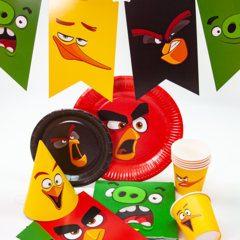 Тарелки (7''/18 см) Angry Birds, Черный, 6 шт.