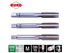 Метчик М 8,0х1,25 (Комплект 3шт) DIN352 HSSE 6h 56мм a=4,9 Ruko 230080E