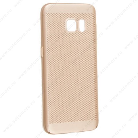Накладка пластиковая перфорированная для Samsung Galaxy S6 Edge синий