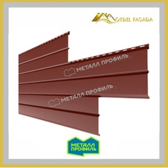 Сайдинг металлический L -Брус ХL Полиэстр 0.45мм - RALL 3009 Красная окись (Заказ)