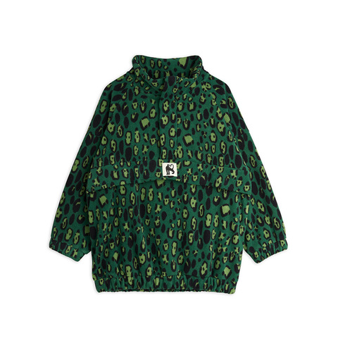 Флисовый Пуловер Mini Rodini Leopard Zip Green
