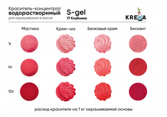 S-gel 17 клубника, краситель концентрат универсальный пищевой 20мл