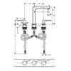 Смеситель для раковины двухвентильный на 3 отверстия с донным клапаном Hansgrohe Metropol 74515000
