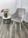 фото 3 Стул MAVERICK 360 град. поворот. BLUVEL-03 LIGHT GREY, велюр/ белый каркас, М-City на profcook.ru