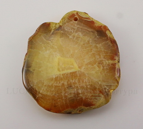 Подвеска Агат (тониров) (цвет - коричневый + морозный медовый) 55,2х49,6х9,3 мм №5