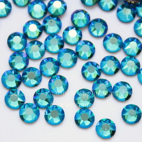 2078 Стразы Сваровски горячей фиксации Blue Zircon Shimmer ss16 (3,8-4 мм), 10 штук