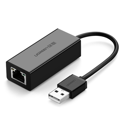 Адаптер UGREEN USB 2.0 10/100Mbps Ethernet Adapter, черный CR110