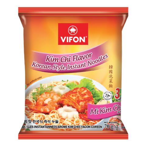 Лапша с кимчи Vifon Kim Chi Flavor Korean Style Instant Noodle, 70 гр