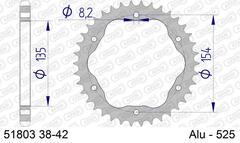 51803-41 звезда задняя (ведомая) алюминиевая для адаптера PCD, 525, AFAM
