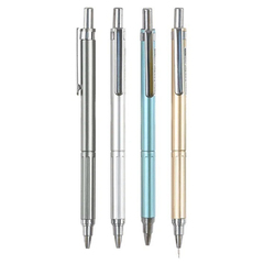 
          Механический карандаш выдвижной - 4 шт, автоматические ручки-карандаши с выдвигающимся черным грифелем 0,5 мм для черчения и рисования, тонкий металлик