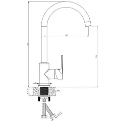 Смеситель для кухни BELZ B70679 латунь, хром