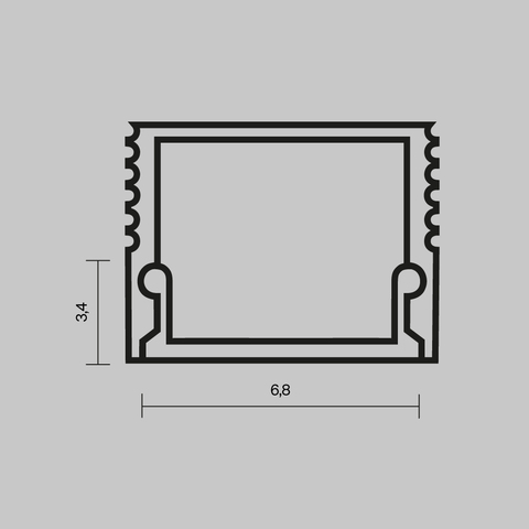 Рассеиватель для профиля Maytoni 08×09 (Чёрный, 2 м), ALM-0809-B-DF-2M 642018