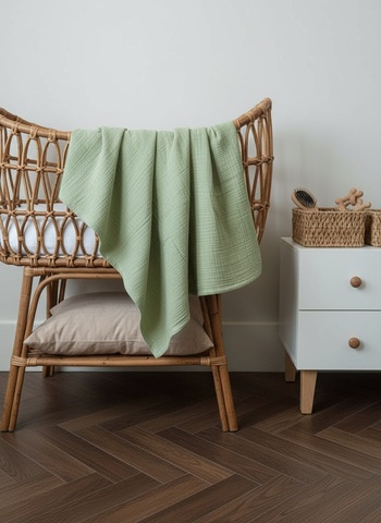 Плед муслин "Оливка"