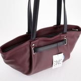 Сумка Саломея 341 гладкий бордо + черный