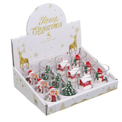 Свеча новогодняя в стеклянном стакане 5x6 см