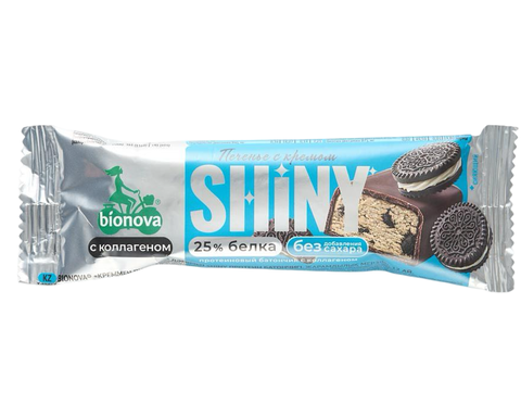 Батончик глаз.Bionova Shiny Без Сахара Печенье с Кремом 40гр