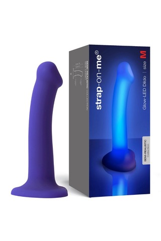 Светящийся фаллоимитатор Strap-on-me Glow-Led Dildo - M