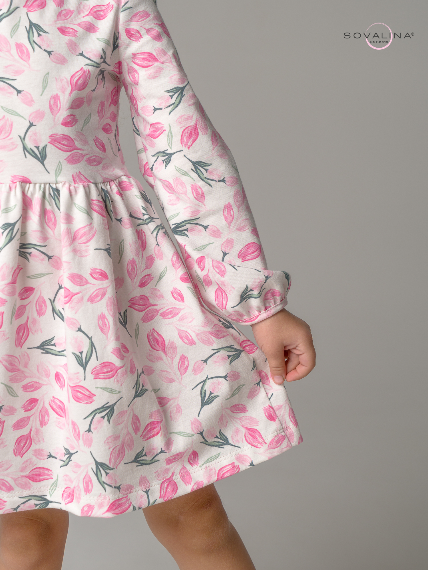 Платье Моана розовые тюльпанчики