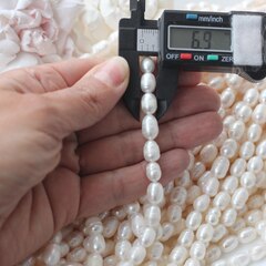 Жемчуг натуральный речной, рис, 8,5-11,3 мм, 1 нить, Ж026