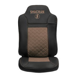 Чехлы Shacman X-3000 рестайлинг (экокожа, черный, коричневая вставка)