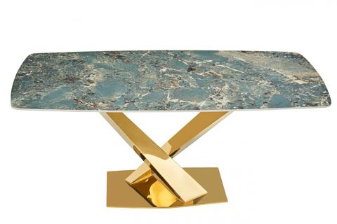 Стол обеденный Ist Casa Интерно, 180х90х75 см, малахитовый мрамор