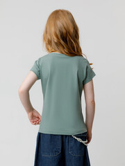 фуфайка  для девочки  КП 302763/полынь