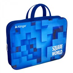 
          Папка с ручками 1 отделение, А4 260х340х80 мм, Alingar, ПВХ, ручки тесьма, дизайн с одной стороны, молния сверху, внутр. карман, "Геометрия. Квадраты"