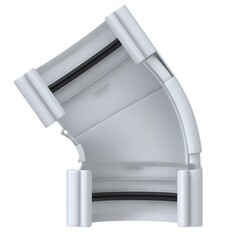 Угол желоба регулируемый 120-145 градусов ПВХ Альта-Профиль Элит Белый 125 мм