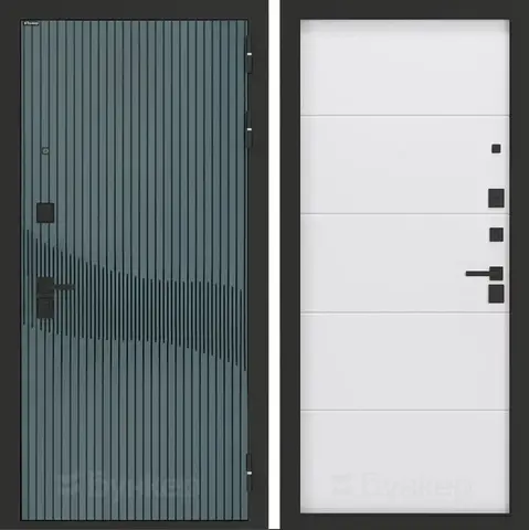 Входная металлическая дверь Бункер BN-13 Веллюто верде / ФЛ - 649 Белый софт, без текстуры софт