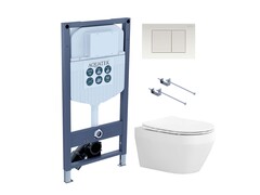 Aquatek SET Aquatek ЛЕЯ KKI-1-009 4в1 SET Aquatek ЛЕЯ KKI-1-009 4в1 (рама Aquatek INS-0000023 +крепеж KKI-0000001 +клавиша KDI-0000009+унитаз ЛЕЯ AQ1199-00 с тонким сиденьем soft-close) фото
