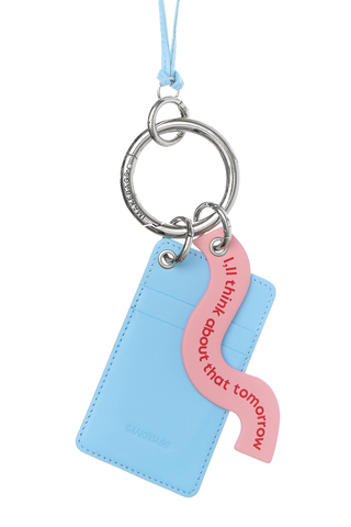 Подвеска - картхолдер с карабином BLUE