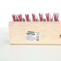 Щетка тротуарная деревянная 300х65мм в сборе с черенком 1200мм, резьбовое соед. (Россия) 60-2-003