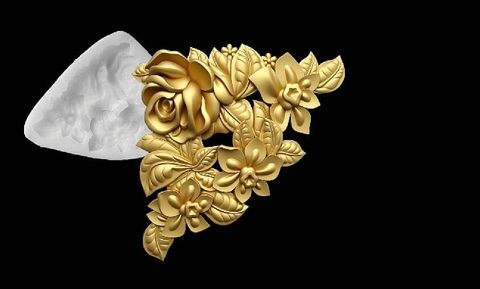 Силиконовый молд Угол цветочный левый