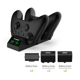 Зарядная станция для 2-x геймпадов Xbox One / Xbox Series + 2 аккумулятора 800mAh DOBE ( TPX-1817X ) (Черный)