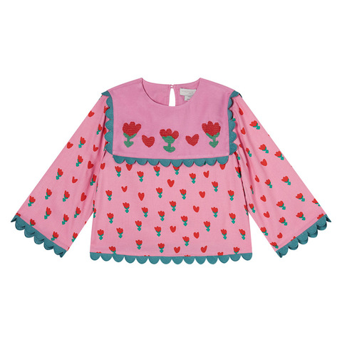 Блуза Stella McCartney Kids Folk Flower Pink