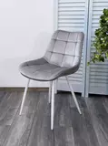 фото 4 Стул MIAMI G062-37 светло-серый, велюр/ белый каркас М-City на profcook.ru