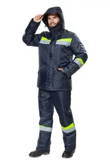 Костюм "Комфорт" т.синий/неоновый (зимний), р. 44-46, рост 182-188