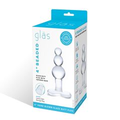 Прозрачная анальная пробка-елочка с 3 шариками Butt Plug with Tapere Base - 11 см. - 