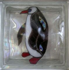 Стеклоблок декоративный 19x19x8 см ВИ_015 (А) Пингвин купить