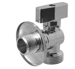 Кран угловой шаровый 1/2х3/4" с отражателем хром LUX GANZER