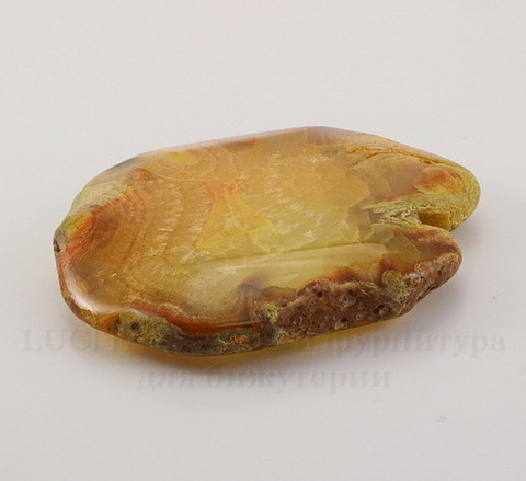 Подвеска Агат (тониров) (цвет - коричневый + морозный медовый) 55,2х49,6х9,3 мм №5
