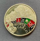 K15377 Жетон фишка казино Monako Монако Monte Carlo Монте Карло, металл, тяжелая, капсула, D35 мм, в идеале