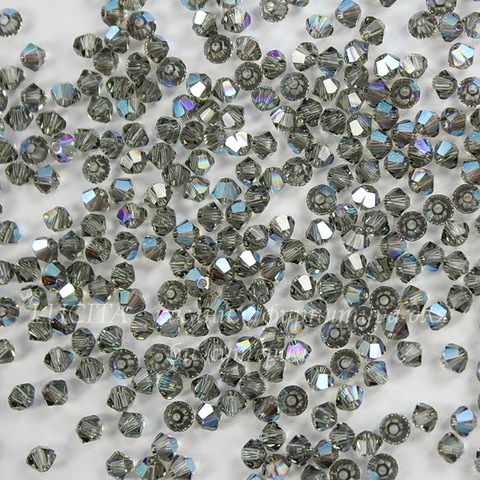 5328 Бусина - биконус Сваровски Black Diamond Shimmer 3 мм, 10 штук