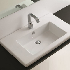 ArtCeram WASHBASINS GAP  Раковина встраиваемая  86х51 см, с 1 отв под смеситель, со слив переливом, цвет белый. GPL003 01 00 bi*1 фото