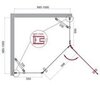 BelBagno KRAFT-P-1-90-C-Cr-R Душевой уголок пятиугольный.  Одна распашная дверь. Стекло 6 мм, прозрачное, хром, правосторонняя
