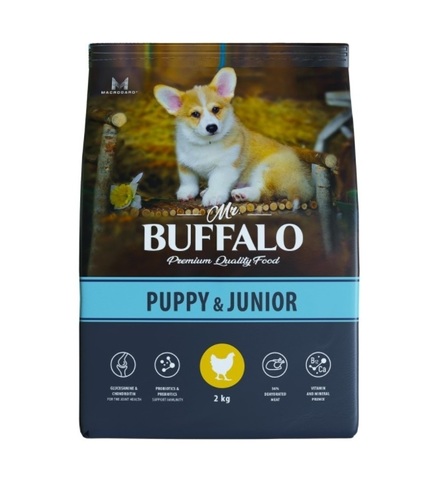 Mr.Buffalo Puppy Junior сухой корм для щенков и юниоров (курица) 2 кг
