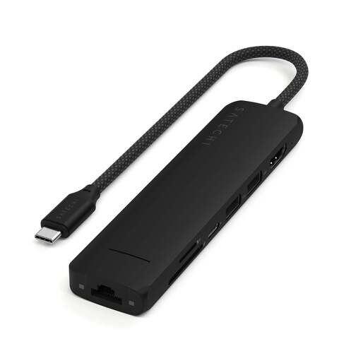 USB-хаб Satechi 7-в-1 USB-C Slim Multiport Adapter 4K Ethernet, черный
