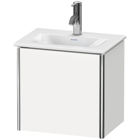 Duravit XSquare Тумба подвесная под раковину # 073345, 1 дверца, петли справа, 397x430x308мм, цвет White High Gloss XS4220R2222